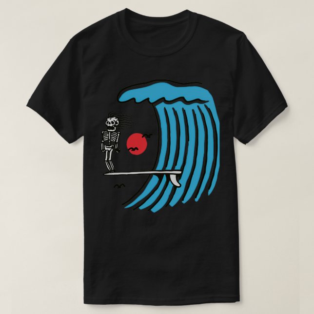 Skeleton surfa wave t shirt (Design framsida)
