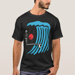 Skeleton surfa wave t shirt