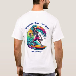 Skeleton Surfer Riding A Wave T Shirt