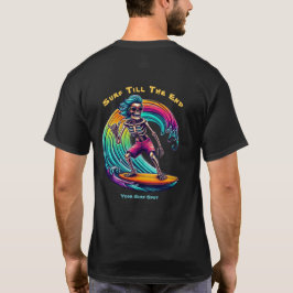 Skeleton Surfer Riding A Wave T Shirt