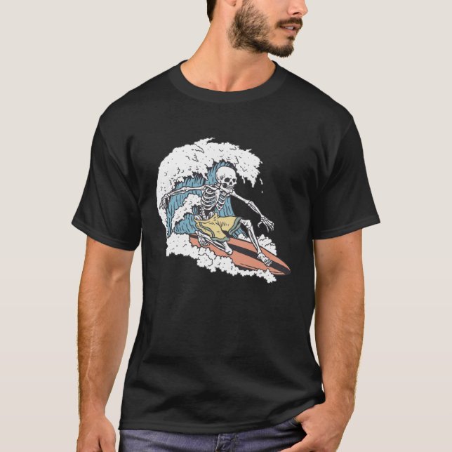 Skeleton Surfer T Shirt (Framsida)