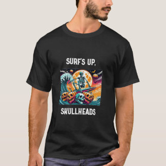 Skeleton Surfing Design För manar Women Kids Funny T Shirt
