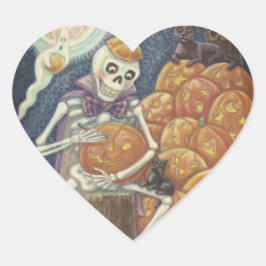 SKELETON, SVARTA KATTER JACKAR FÖR TRANSPORT, STIC HJÄRTFORMAT KLISTERMÄRKE