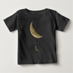 Skeleton Swing på Måne Cute Halloween T Shirt