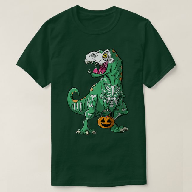 Skeleton T Re Dinosaur Halloween  Shirt (Design framsida)