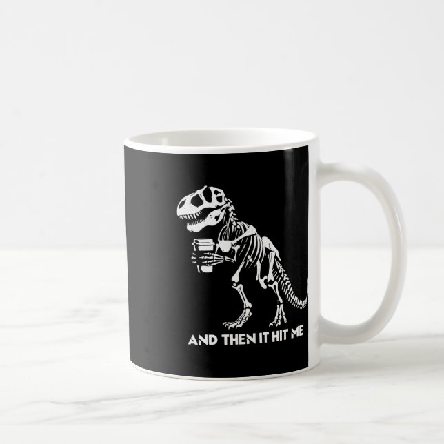 Skeleton T- rex Dinosaur Halloween Manar Women Fun Kaffemugg (Höger)