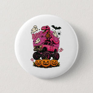 Skeleton T Rex Dinosaur Monster Lastbil Pumpkin Br Knapp