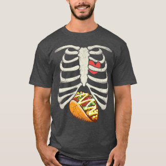 Skeleton Taco Fläkt Food Eating Älskare Funny Preg T Shirt