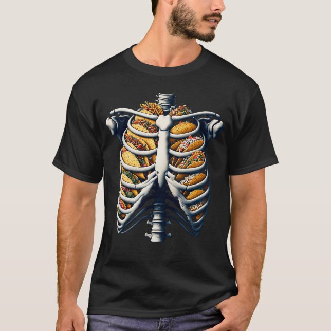 Skeleton Tacos Älskare Cinco De Mayo Fiesta T Shirt (Framsida)