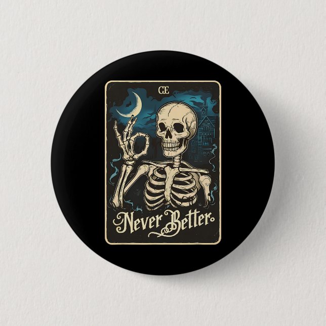 Skeleton Tarot Card - bättre Skull Hallo Knapp (Framsida)
