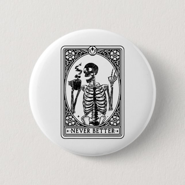 Skeleton Tarot Card - bättre Skull Hallo Knapp (Framsida)