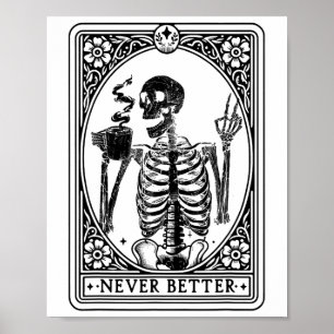 Skeleton Tarot Card - bättre Skull Hallo Poster
