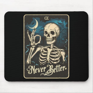 Skeleton Tarot Card - bättre Skull Halloween Musmatta