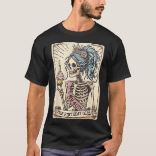 Skeleton Tarot Card Retro Goth från 40:e födelseda T Shirt