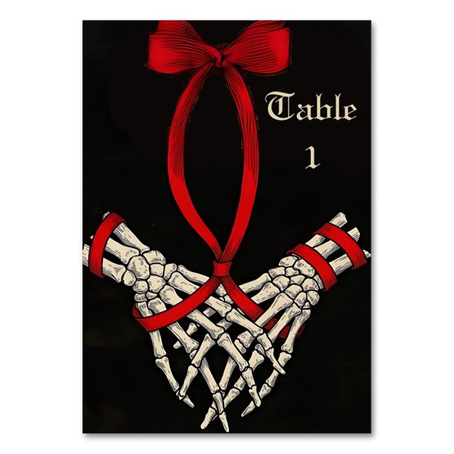 Skeleton Tarot Inspired Handfixed Bord-kort Bordsnummer (Framsidan)