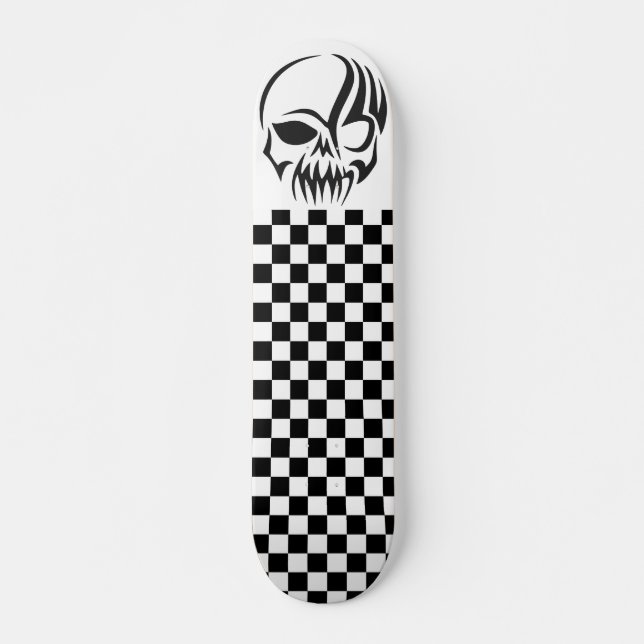 Skeleton-tatuering och Checkers Skateboard (Framsida)