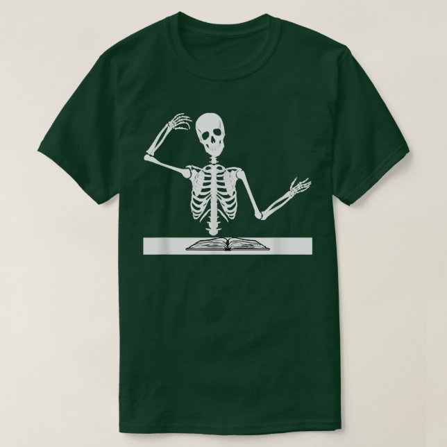 Skeleton Teacher Bok History T-Shirt (Design framsida)