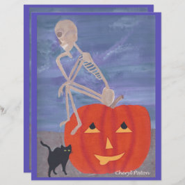 Skeleton Thinker Halloween Scrapbook Papper
