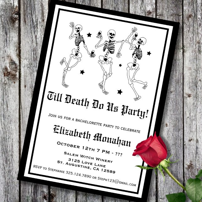 Skeleton till döden Do US Party Bachelorette Inbjudningar (Skapare uppladdad)