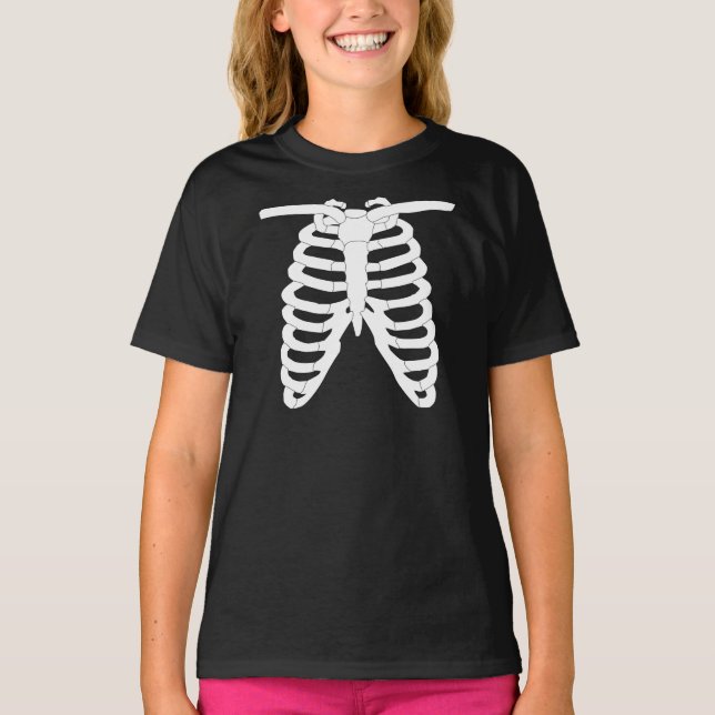 Skeleton Torso Halloween T-Shirt (Framsida)