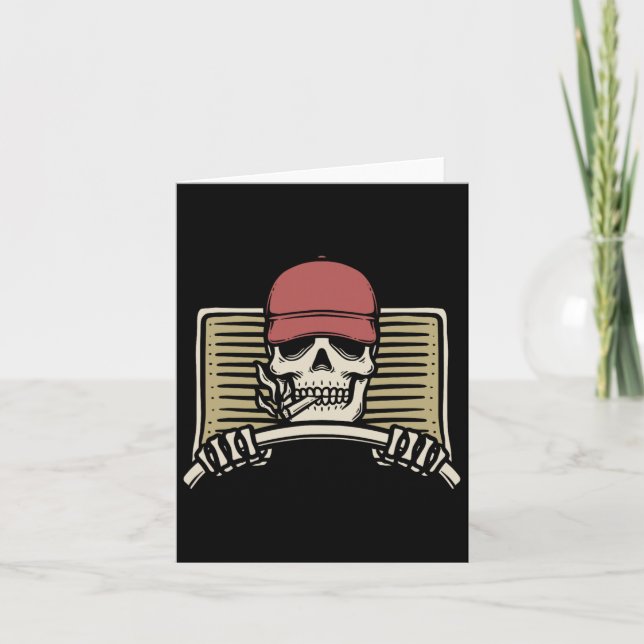 Skeleton Trucker Lazy Halloween Costume Skull Truc Kort (Framsida)