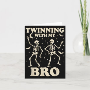 Skeleton Twin Boys Girls Best Friend, Halloween Sk Kort