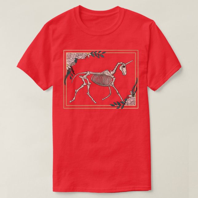 Skeleton Unicorn T Shirt (Design framsida)