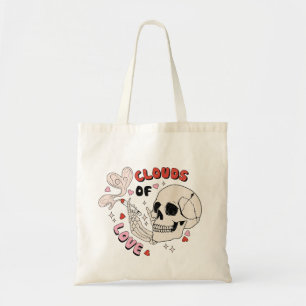 Skeleton Valentines Day Tote Bag, Lustigt Tote Bag Tygkasse