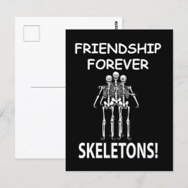 Skeleton Vänskap För Evigt Halloween-Skelett Vykort
