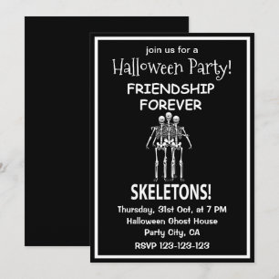 Skeleton Vänskap Forever Halloween fest Inbjudningar