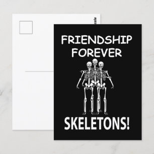 Skeleton Vänskap Forever Halloween Skeleton Vykort