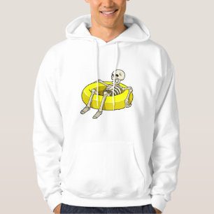 Skeleton vid Swimming med Simma ring Hoodie