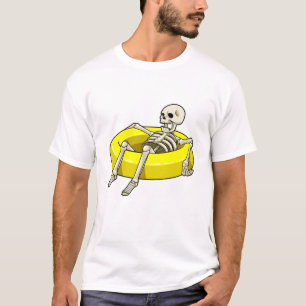 Skeleton vid Swimming med Simma ring T Shirt