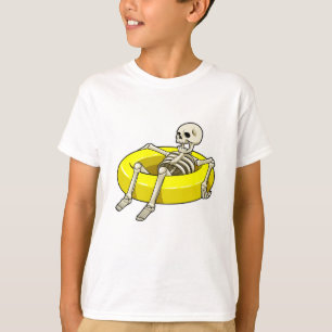 Skeleton vid Swimming med Simma ring T Shirt