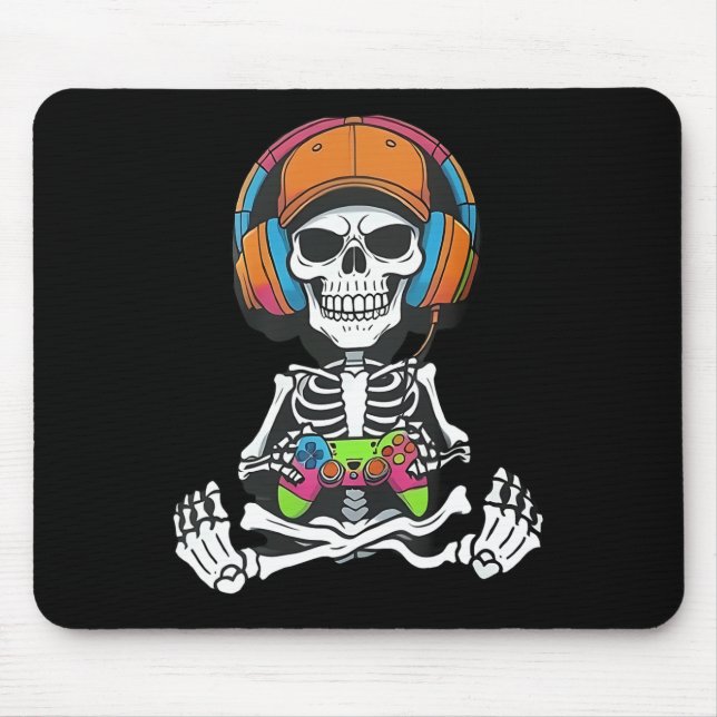 Skeleton Video Game Halloween Gaming Gamer Boys Me Musmatta (Framsidan)
