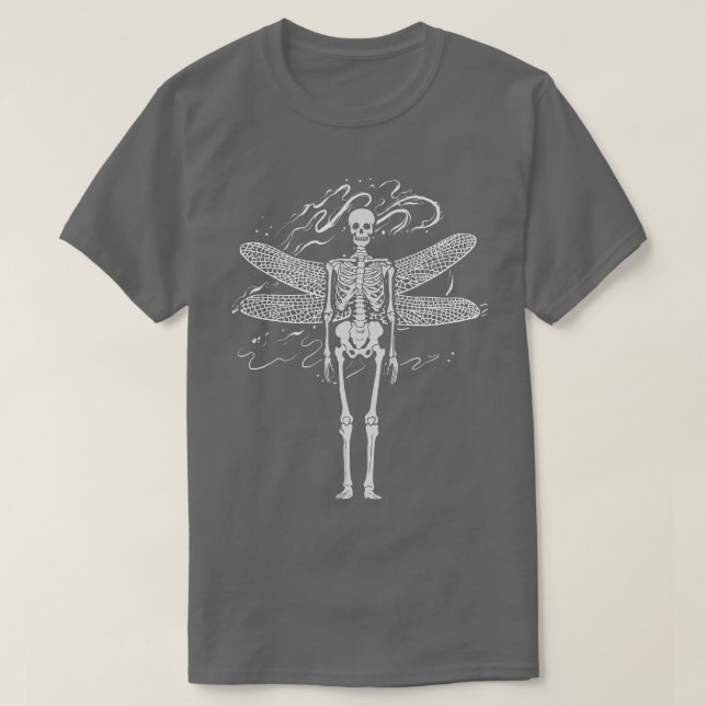 Skeleton Vingar Horror Gothic Satanism Demon Evil  T Shirt (Design framsida)