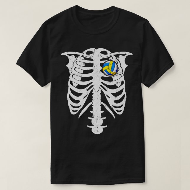 Skeleton volleyball in Heart Costume Halloween Pre T Shirt (Design framsida)