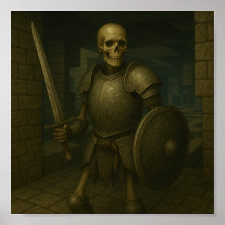 Skeleton Warrior - Sentinel of the Dungeon Maze Poster