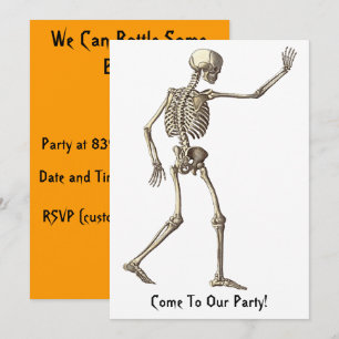 Skeleton Wave Halloween-inbjudan Inbjudningar
