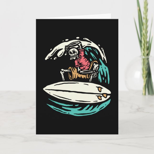 SKELETON WAVE RIDER SURFA VÅGAR KORT (Framsida)