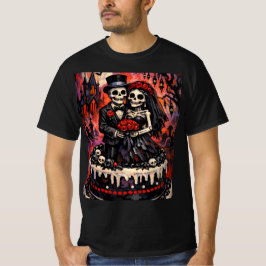 Skeleton Wedding, gothic Lovers Embrace  T Shirt