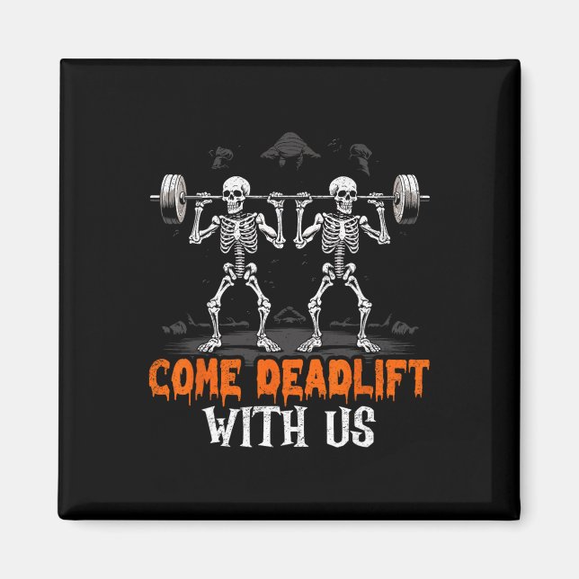 Skeleton Weightlifter BodyBuilder Workout Fitness Magnet (Framsidan)