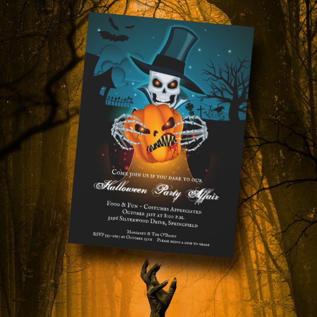 Skeleton Wicked Affair Halloween Inbjudningar (Skapare uppladdad)