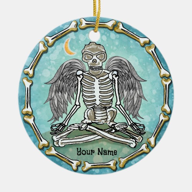 Skeleton Wings  Julgransprydnad Keramik (Framsidan)