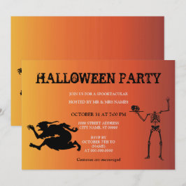 Skeleton Witch Halloween-inbjudan Inbjudningar