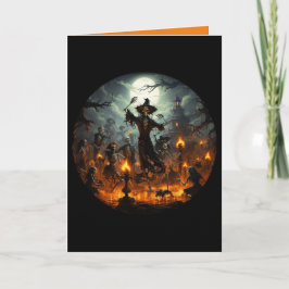 Skeleton Witches Party Halloween Kort