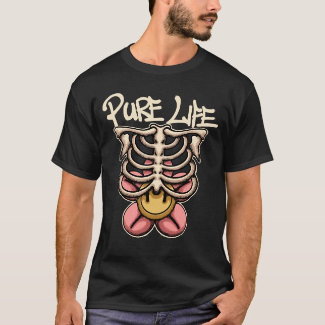 Skeleton with Smile streetwear  T Shirt (Framsida)