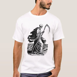 skeleton with the scythe at the sea t shirt
