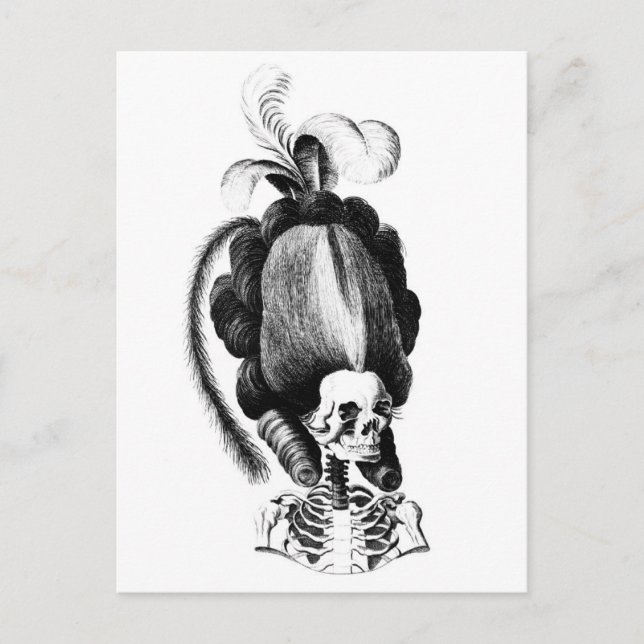 Skeleton Woman med utvecklad hårstil Vykort (Framsida)