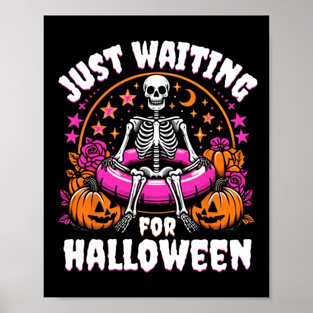 Skeleton Women Manar väntar bara på Halloween Poster (Framsidan)